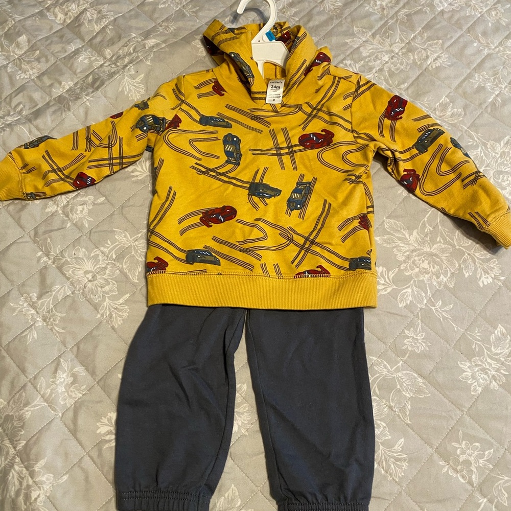 Children's Hoodie and Pants Set - Yellow and Blue